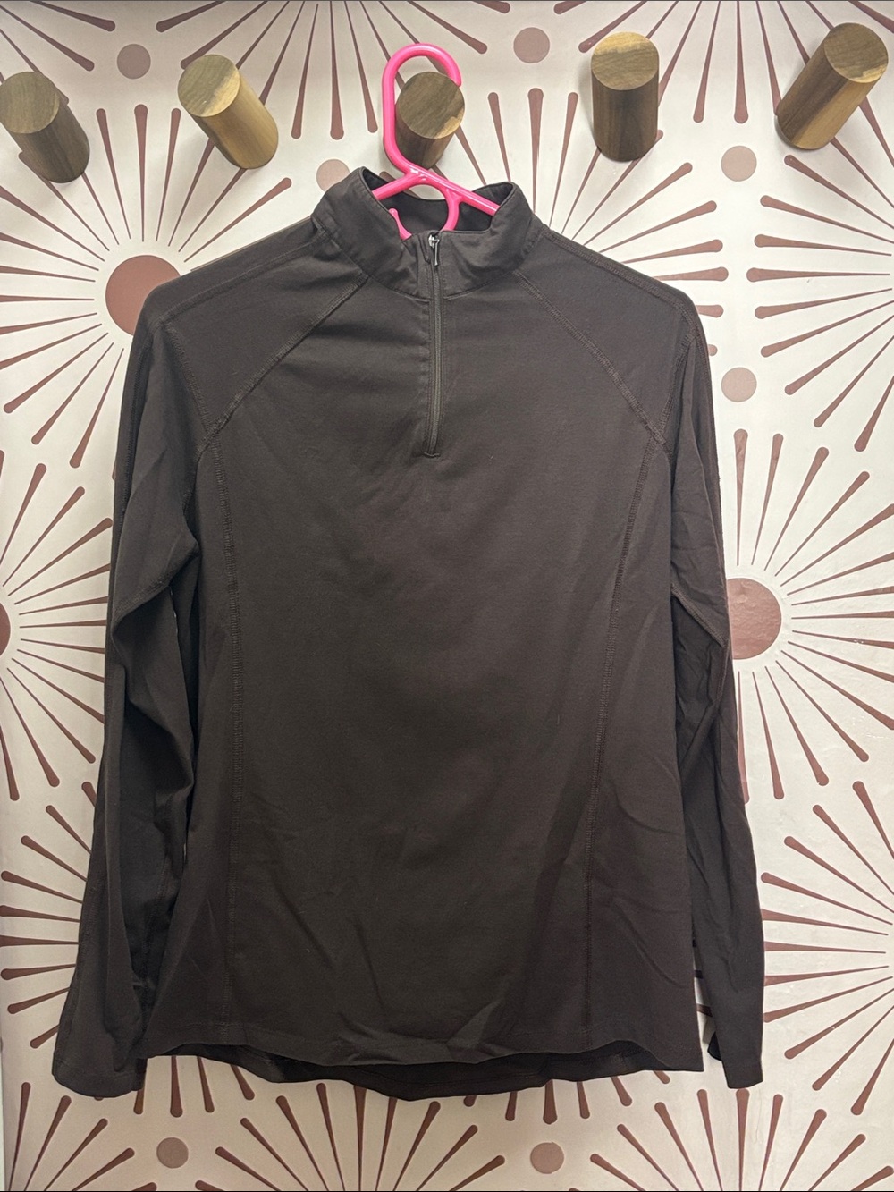 Riding Sport by Dover Women's Long-Sleeve Brown Quarter-Zip Performance Top - M